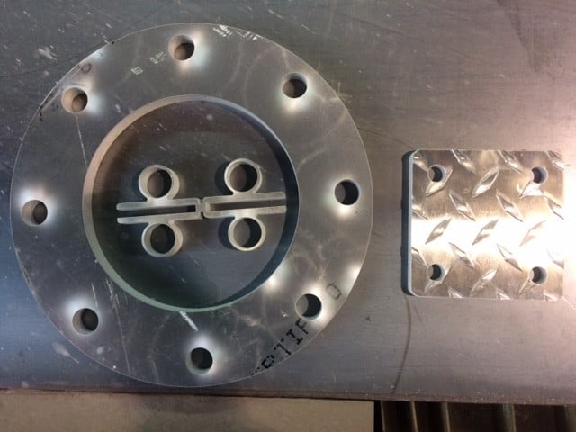 Five-eighth inch aluminum plate work