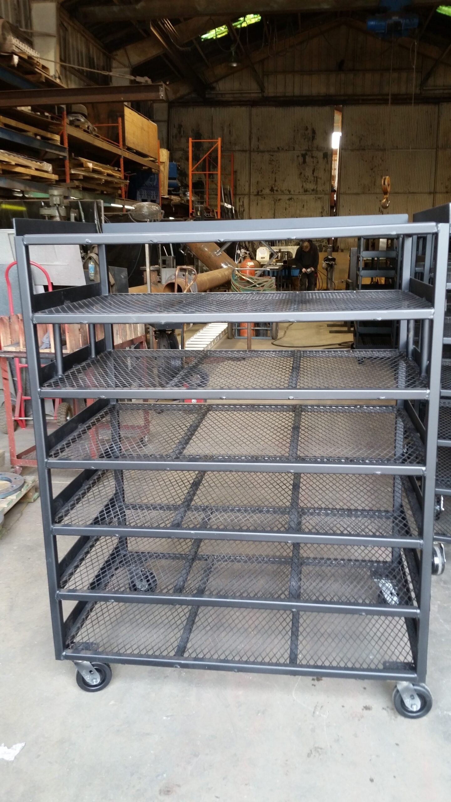 Steel component under fabrication