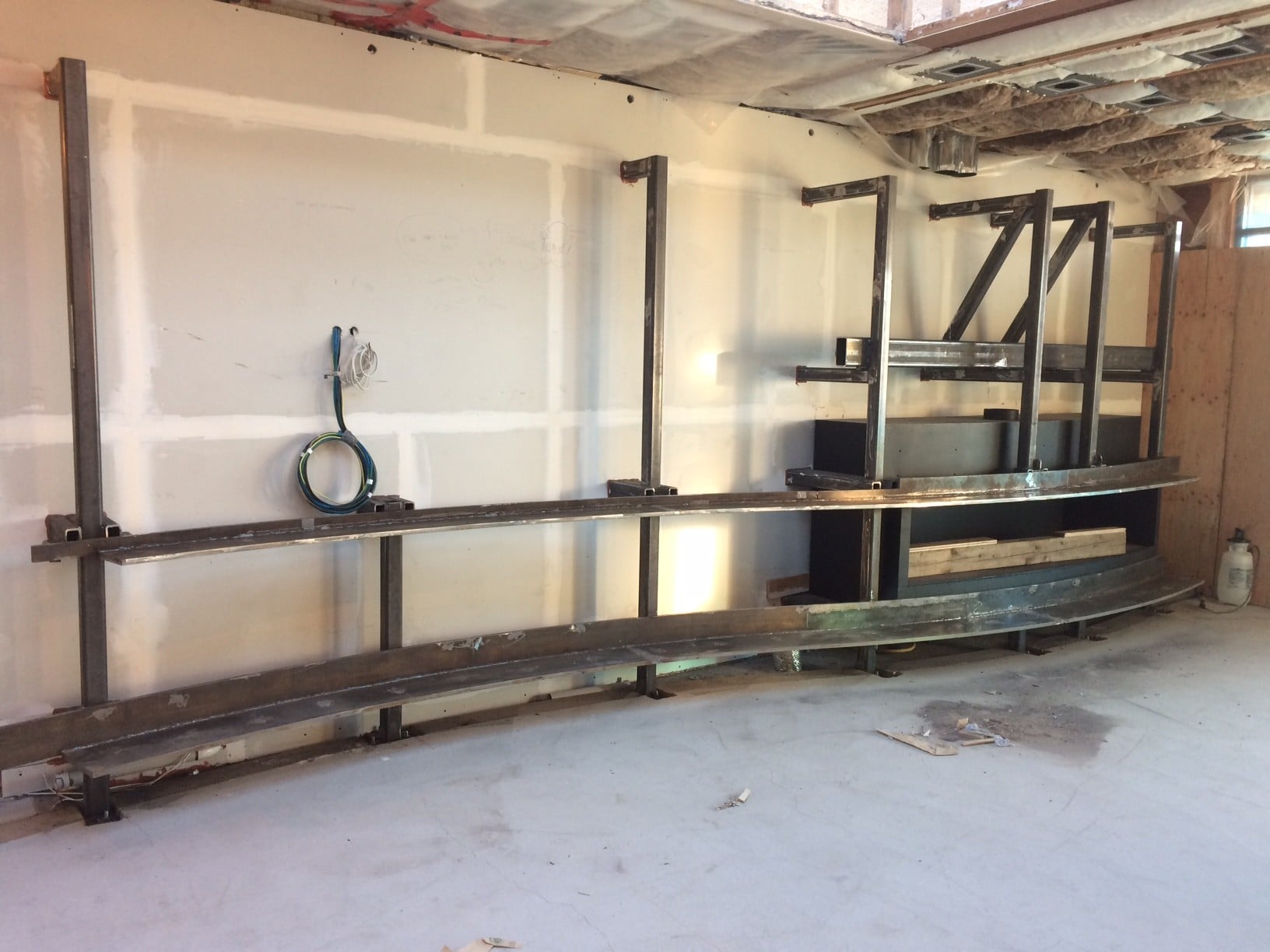 Custom steel fireplace surround
