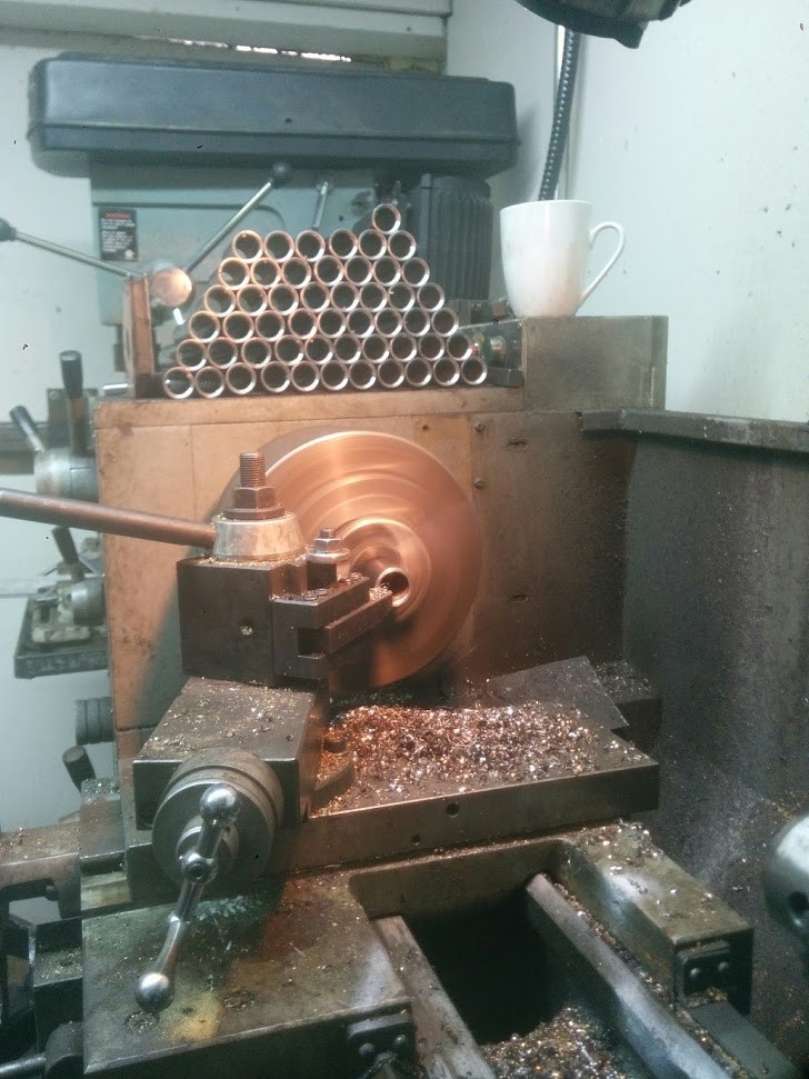 Fabricated steel hardware close-up