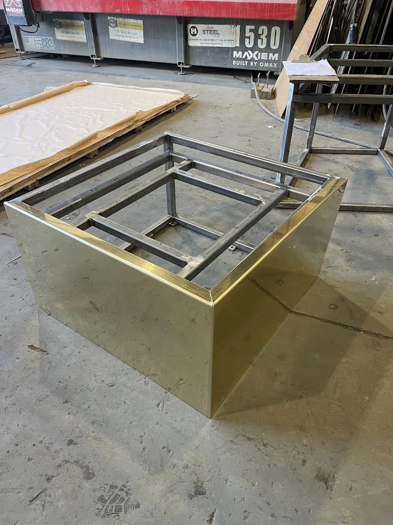 Custom fabricated steel support bracket