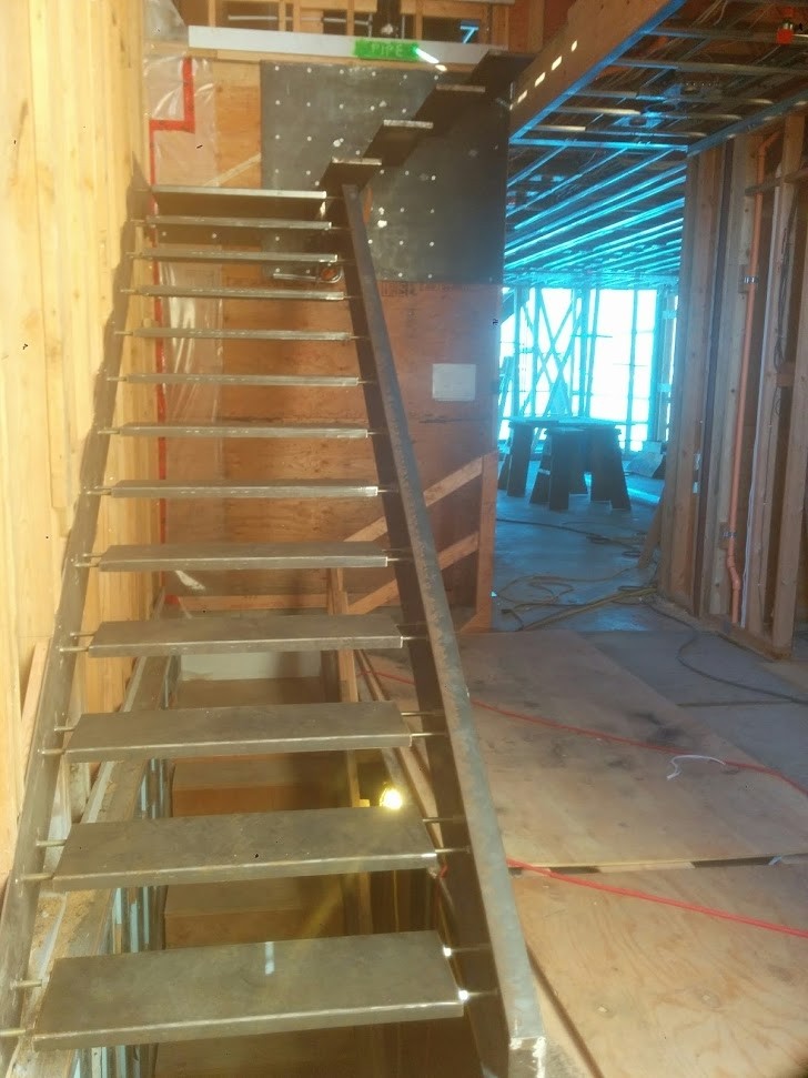 Custom fabricated steel staircase