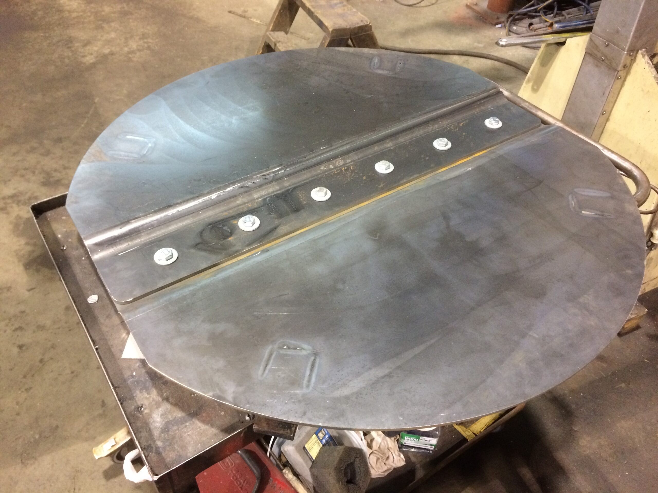 Steel engine guard for excavator