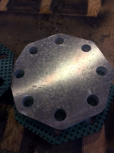 Precision water jet cut steel piece